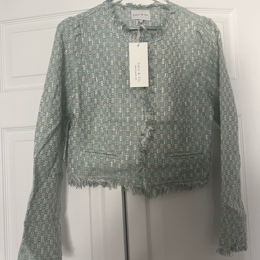 Women's Green Tweed Jacket - Picture 1 of 4